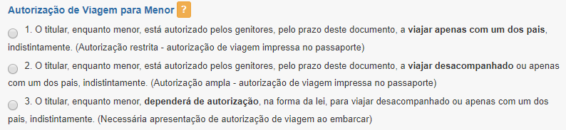 autorização de viagem no passaporte