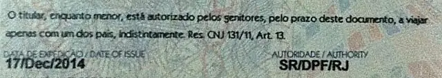 viajando com um menor para o exterior